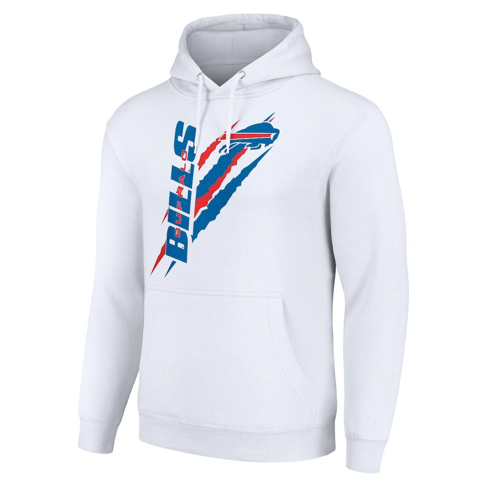 Buffalo Bills Starter Unisex Color Scratch Fleece Pullover Hoodie White