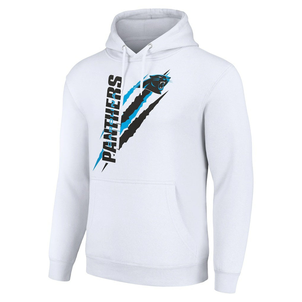 Carolina Panthers Starter Unisex Color Scratch Fleece Pullover Hoodie White