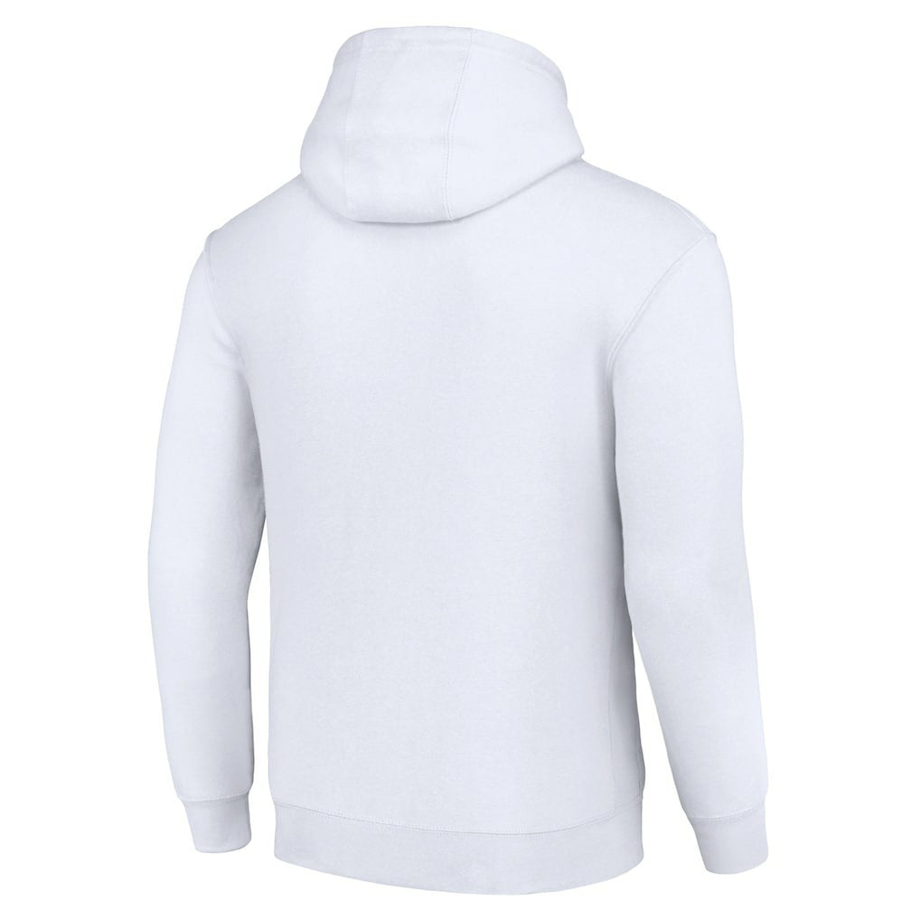 Carolina Panthers Starter Unisex Color Scratch Fleece Pullover Hoodie White