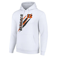 Cincinnati Bengals Starter Unisex Color Scratch Fleece Pullover Hoodie White
