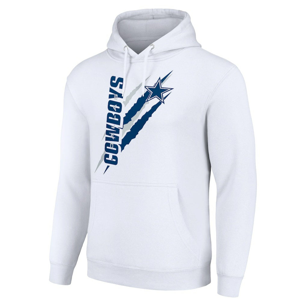 Dallas Cowboys Starter Unisex Color Scratch Fleece Pullover Hoodie White