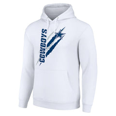 Dallas Cowboys Starter Unisex Color Scratch Fleece Pullover Hoodie White
