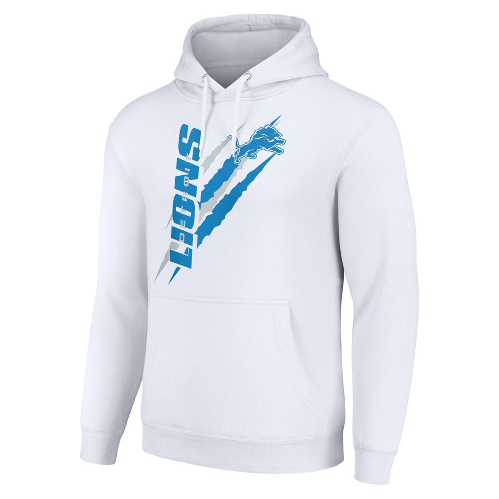 Detroit Lions Starter Unisex Color Scratch Fleece Pullover Hoodie White