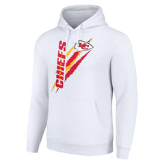 Kansas City Chiefs Starter Unisex Color Scratch Fleece Pullover Hoodie White