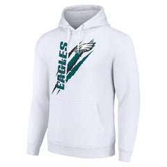 Philadelphia Eagles Starter Unisex Color Scratch Fleece Pullover Hoodie White