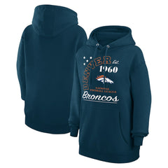 Denver Broncos Starter Unisex Arch Team Fleece Pullover Hoodie Navy