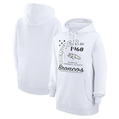 Denver Broncos Starter Unisex Arch Team Fleece Pullover Hoodie White
