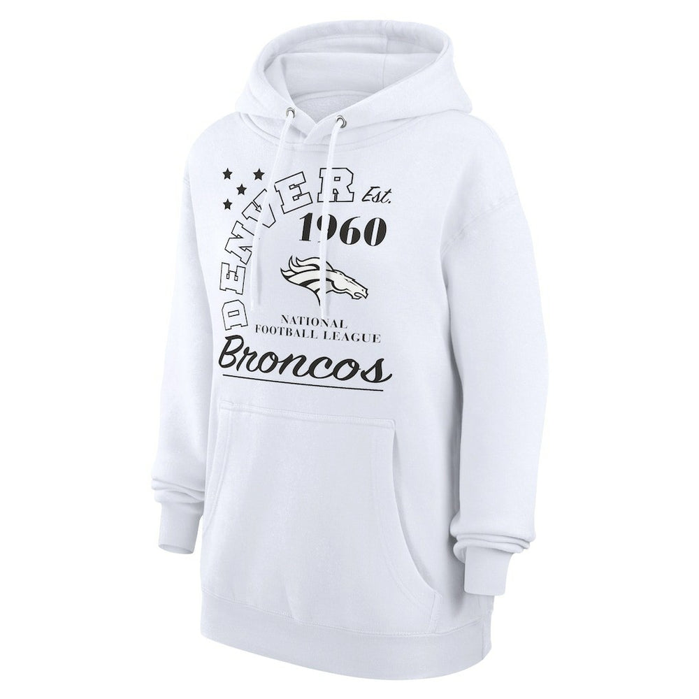 Denver Broncos Starter Unisex Arch Team Fleece Pullover Hoodie White