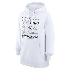 Denver Broncos Starter Unisex Arch Team Fleece Pullover Hoodie White