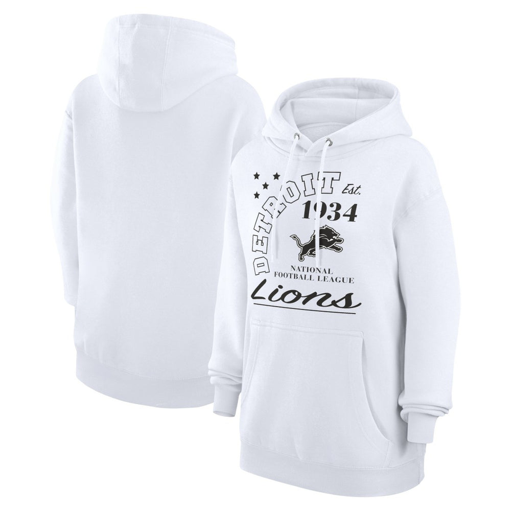 Detroit Lions Starter Unisex Arch Team Fleece Pullover Hoodie White