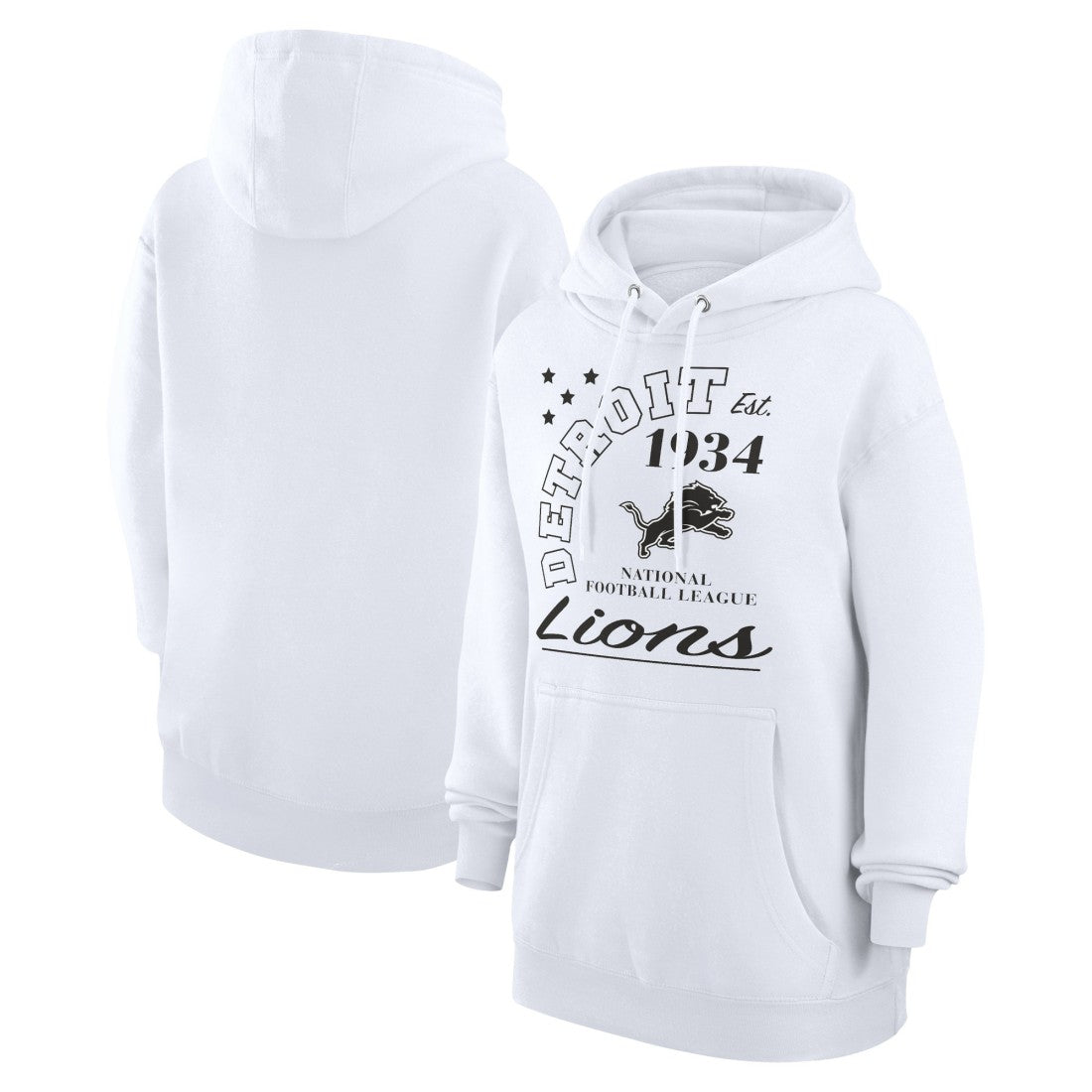 Detroit Lions Starter Unisex Arch Team Fleece Pullover Hoodie White