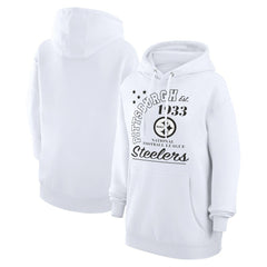 Pittsburgh Steelers Starter Unisex Arch Team Fleece Pullover Hoodie White
