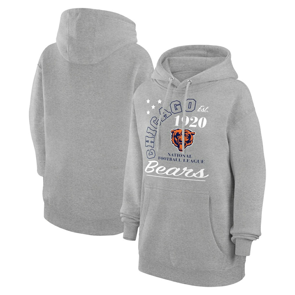 Chicago Bears Starter Unisex Arch Team Fleece Pullover Hoodie Heather Gray