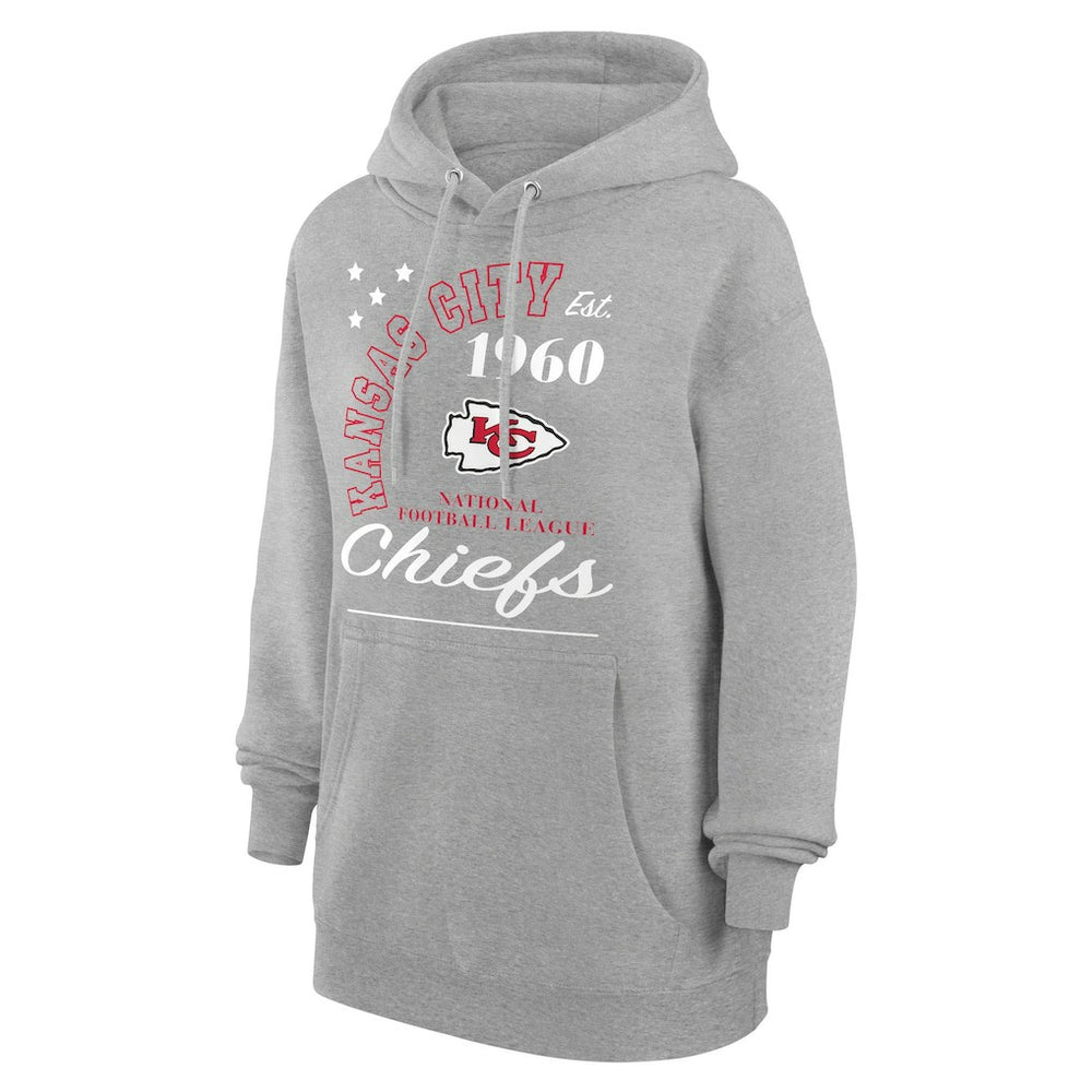 Kansas City Chiefs Starter Unisex Arch Team Fleece Pullover Hoodie Heather Gray