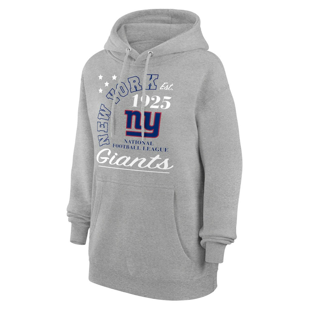 New York Giants Starter Unisex Arch Team Fleece Pullover Hoodie Heather Gray