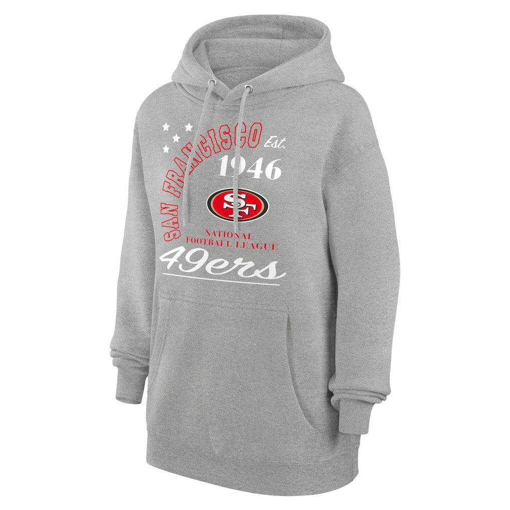 San Francisco 49ers Starter Unisex Arch Team Fleece Pullover Hoodie Heather Gray
