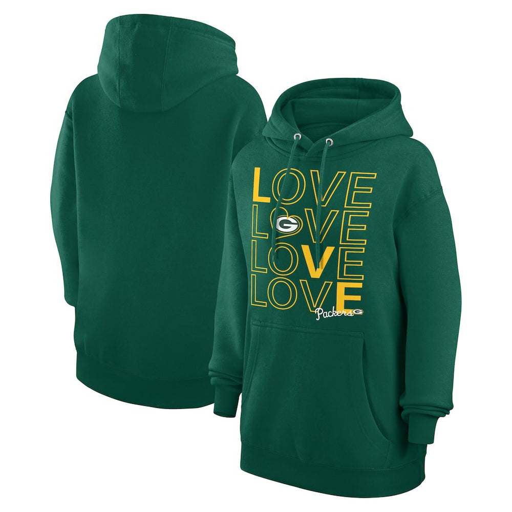 Green Bay Packers G-III 4Her by Carl Banks Women's Love Graphic Pullover Hoodie Hunter Green