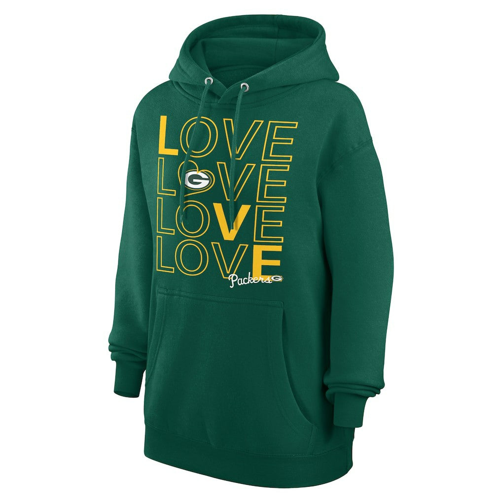 Green Bay Packers G-III 4Her by Carl Banks Women's Love Graphic Pullover Hoodie Hunter Green