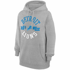 Detroit Lions G-III 4Her by Carl Banks Women's City Graphic Team Fleece Pullover Hoodie Heather Gray