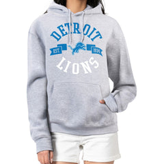 Detroit Lions G-III 4Her by Carl Banks Women's City Graphic Team Fleece Pullover Hoodie Heather Gray