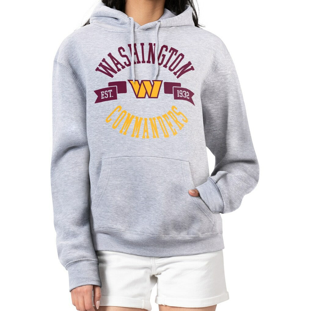 Washington Commanders G-III 4Her by Carl Banks Women's City Graphic Team Fleece Pullover Hoodie Heather Gray