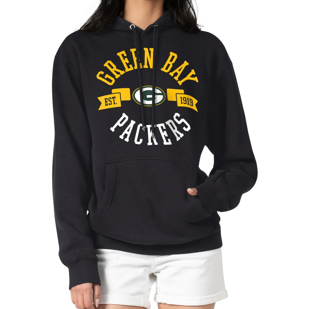 Green Bay Packers G-III 4Her by Carl Banks Women's City Graphic Team Fleece Pullover Hoodie Black