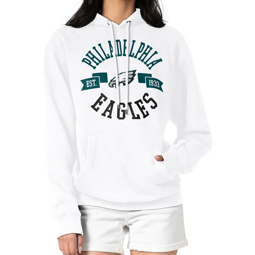 Philadelphia Eagles G-III 4Her by Carl Banks Women's City Graphic Team Fleece Pullover Hoodie White