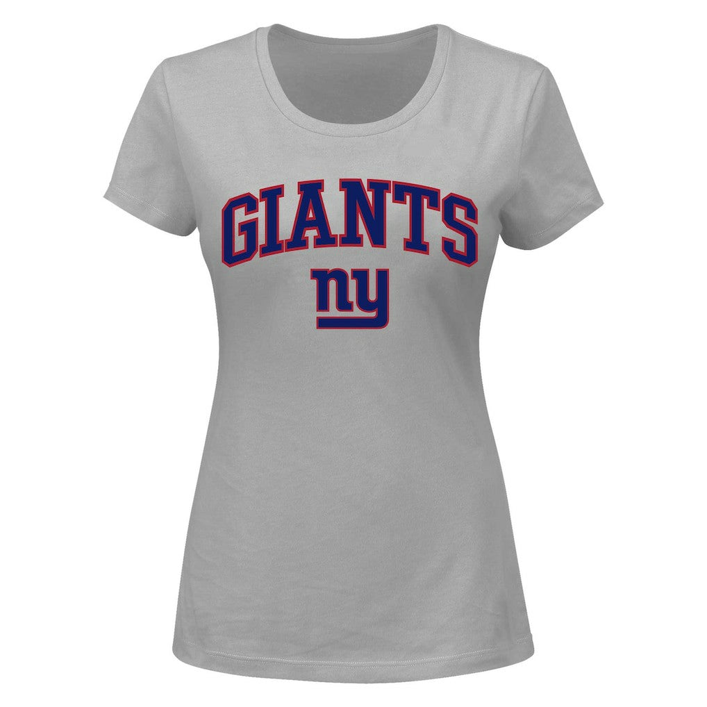 Fanatics New York Giants Women's Plus Size Arch Over Logo T-Shirt Heather Gray