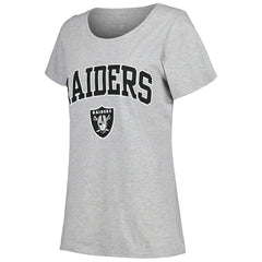 Fanatics Las Vegas Raiders Women's Plus Size Arch Over Logo T-Shirt Heather Gray