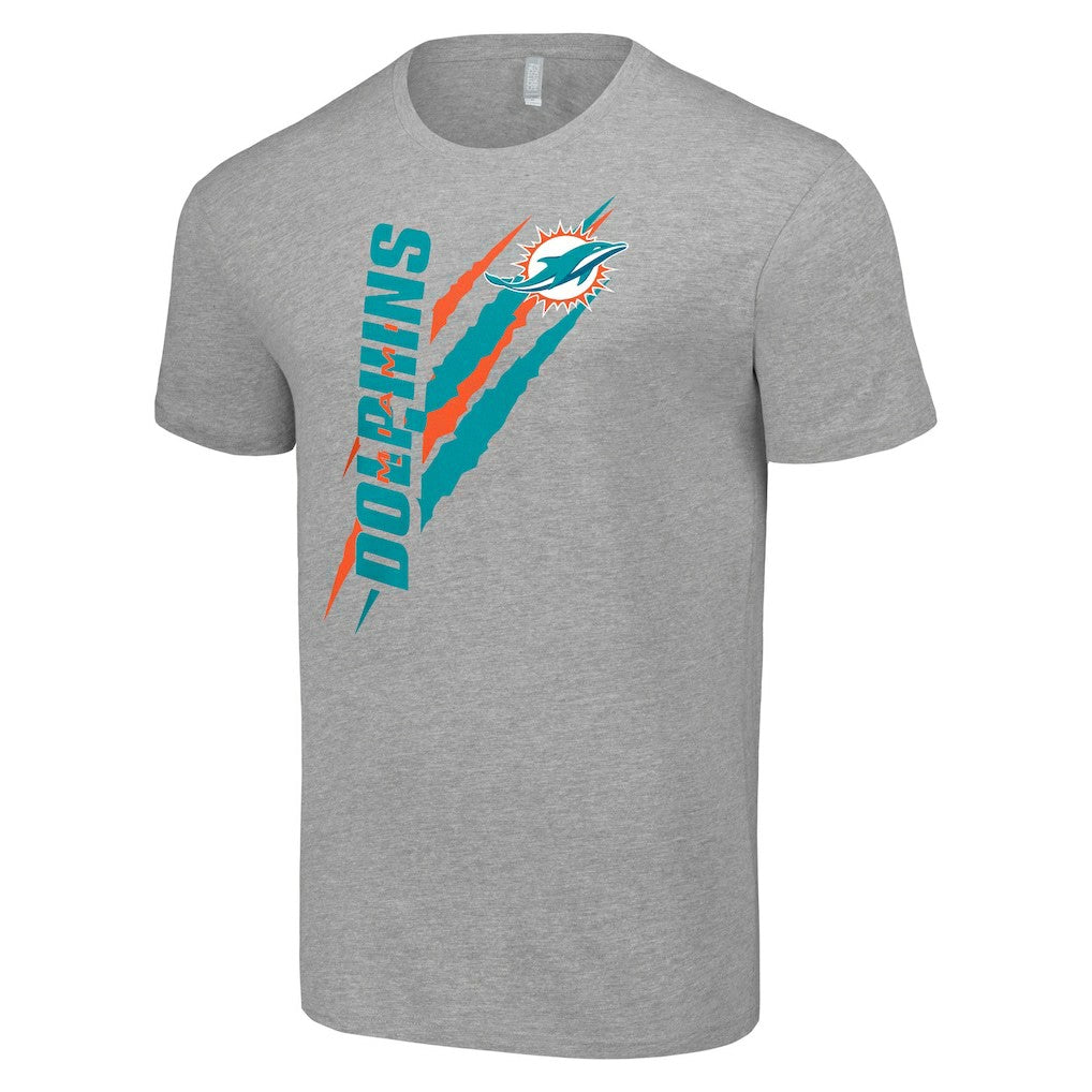Miami Dolphins Starter Color Scratch T-Shirt Heather Gray