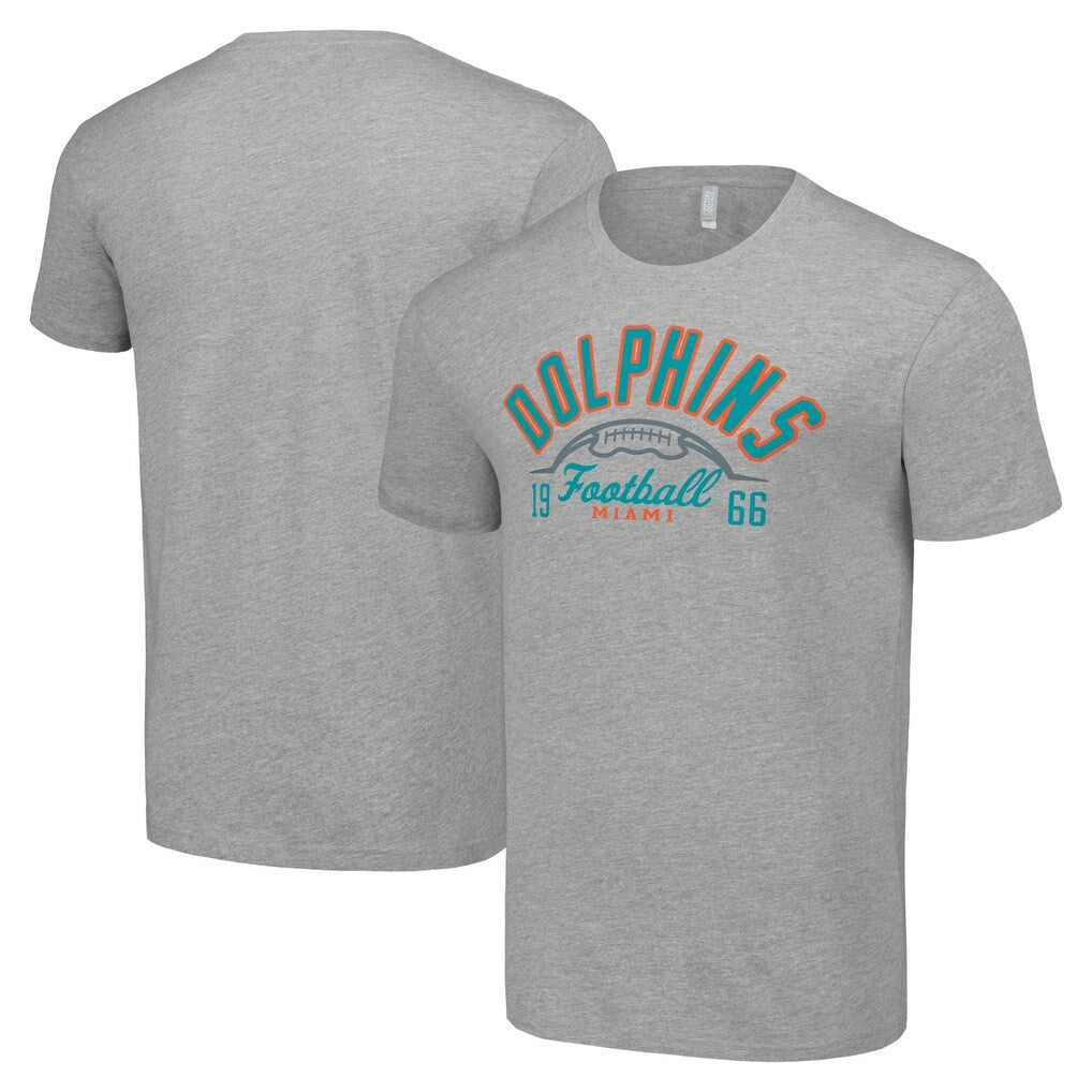 Miami Dolphins Starter Half Ball Team T-Shirt Heather Gray