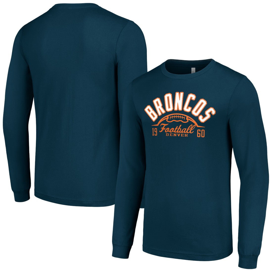 Denver Broncos Starter Half Ball Team Long Sleeve T-Shirt Navy