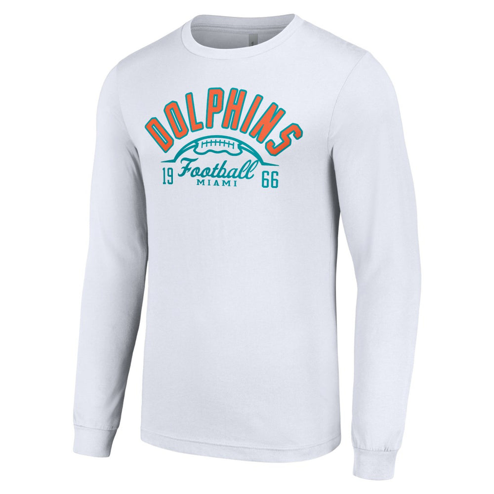 Miami Dolphins Starter Half Ball Team Long Sleeve T-Shirt White