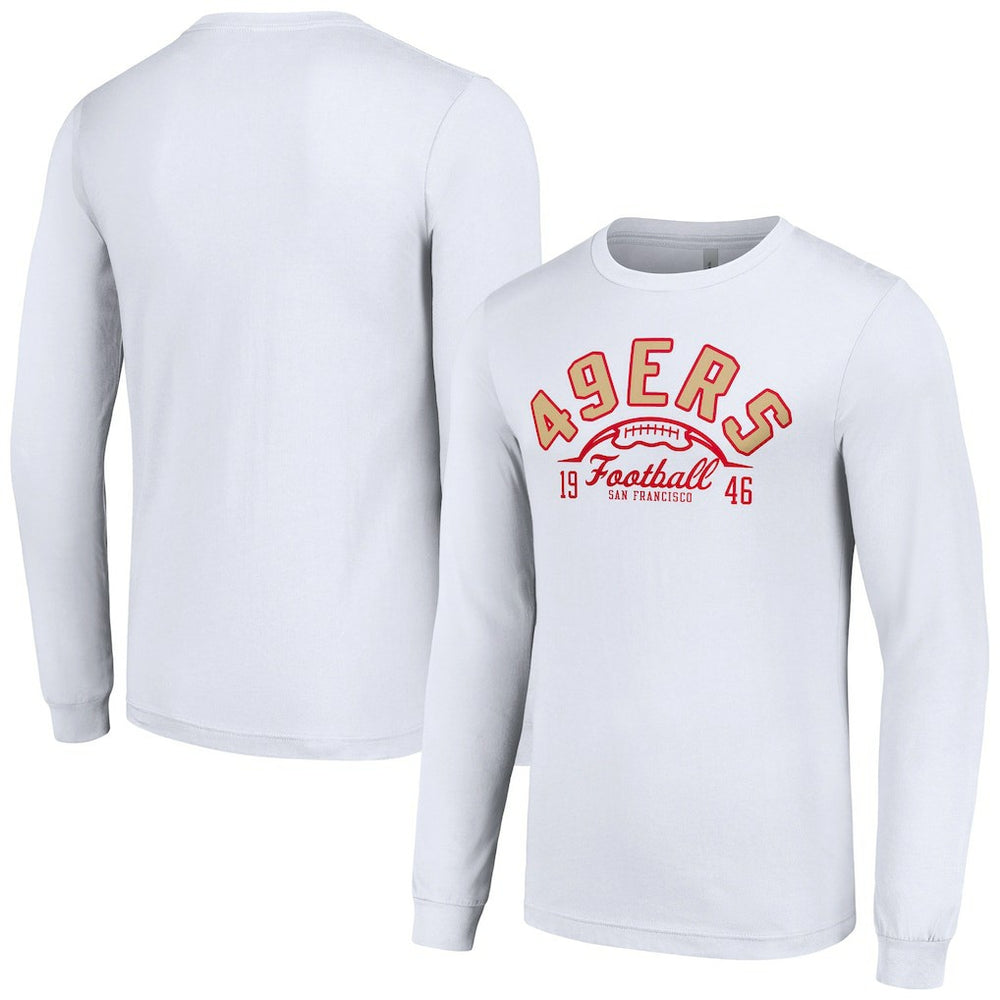San Francisco 49ers Starter Half Ball Team Long Sleeve T-Shirt White