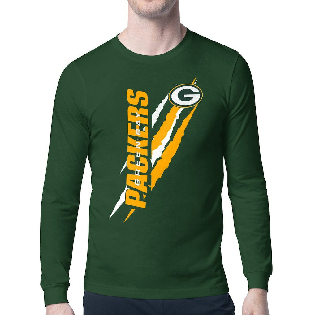 Green Bay Packers Starter Color Scratch Long Sleeve T-Shirt Green