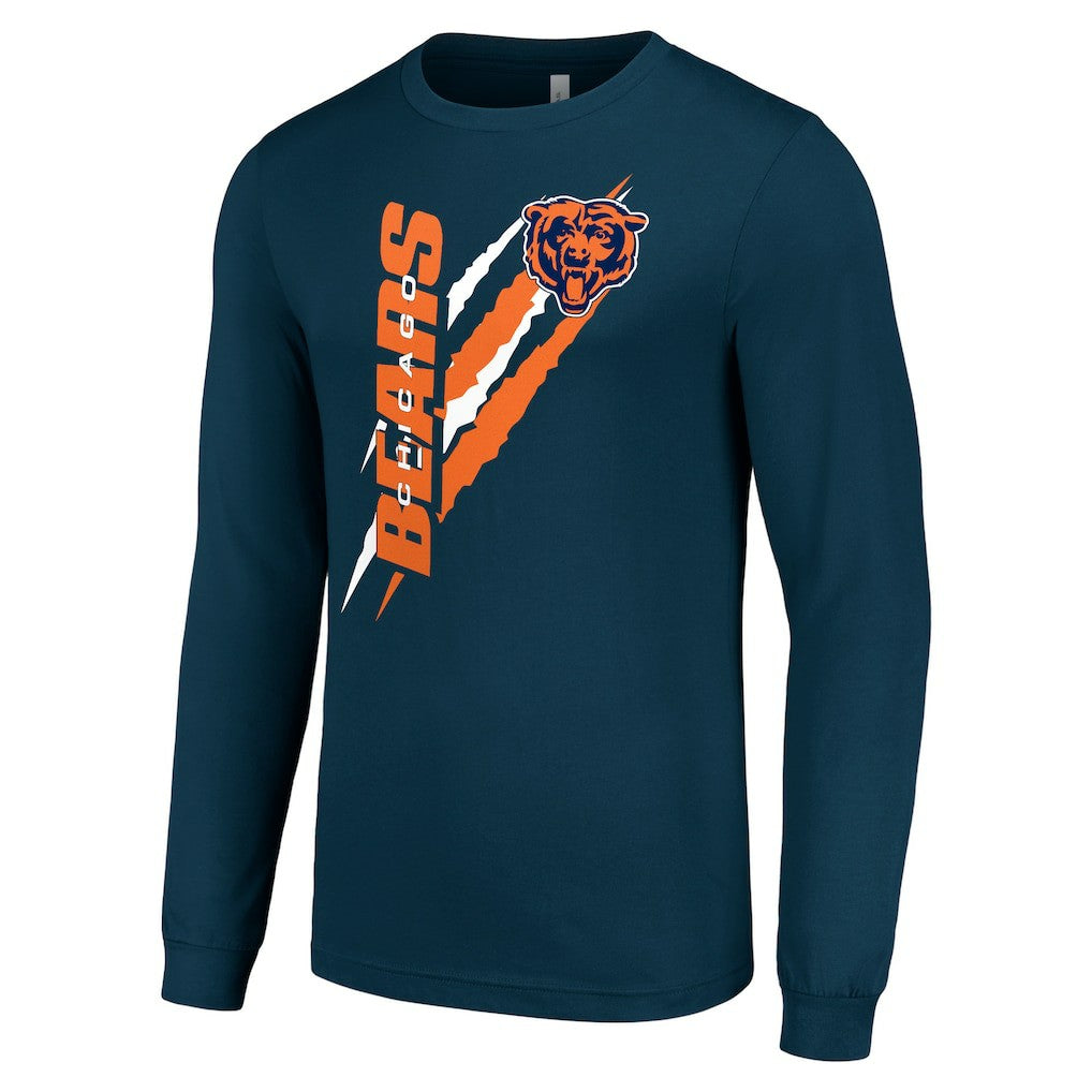 Chicago Bears Starter Color Scratch Long Sleeve T-Shirt Navy