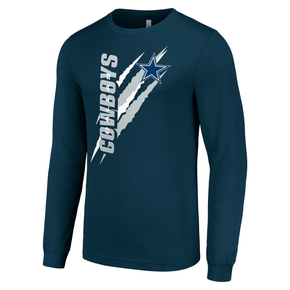 Dallas Cowboys Starter Color Scratch Long Sleeve T-Shirt Navy