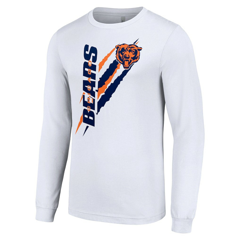 Chicago Bears Starter Color Scratch Long Sleeve T-Shirt White
