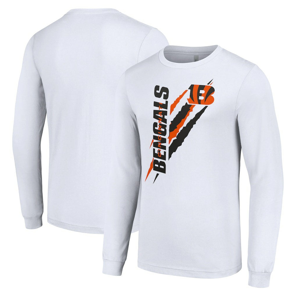 Cincinnati Bengals Starter Color Scratch Long Sleeve T-Shirt White