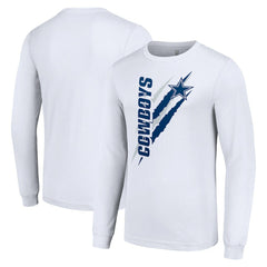 Dallas Cowboys Starter Color Scratch Long Sleeve T-Shirt White