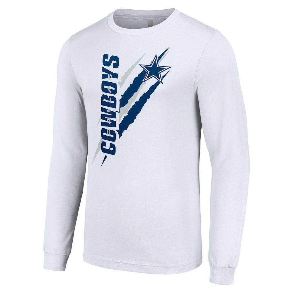 Dallas Cowboys Starter Color Scratch Long Sleeve T-Shirt White