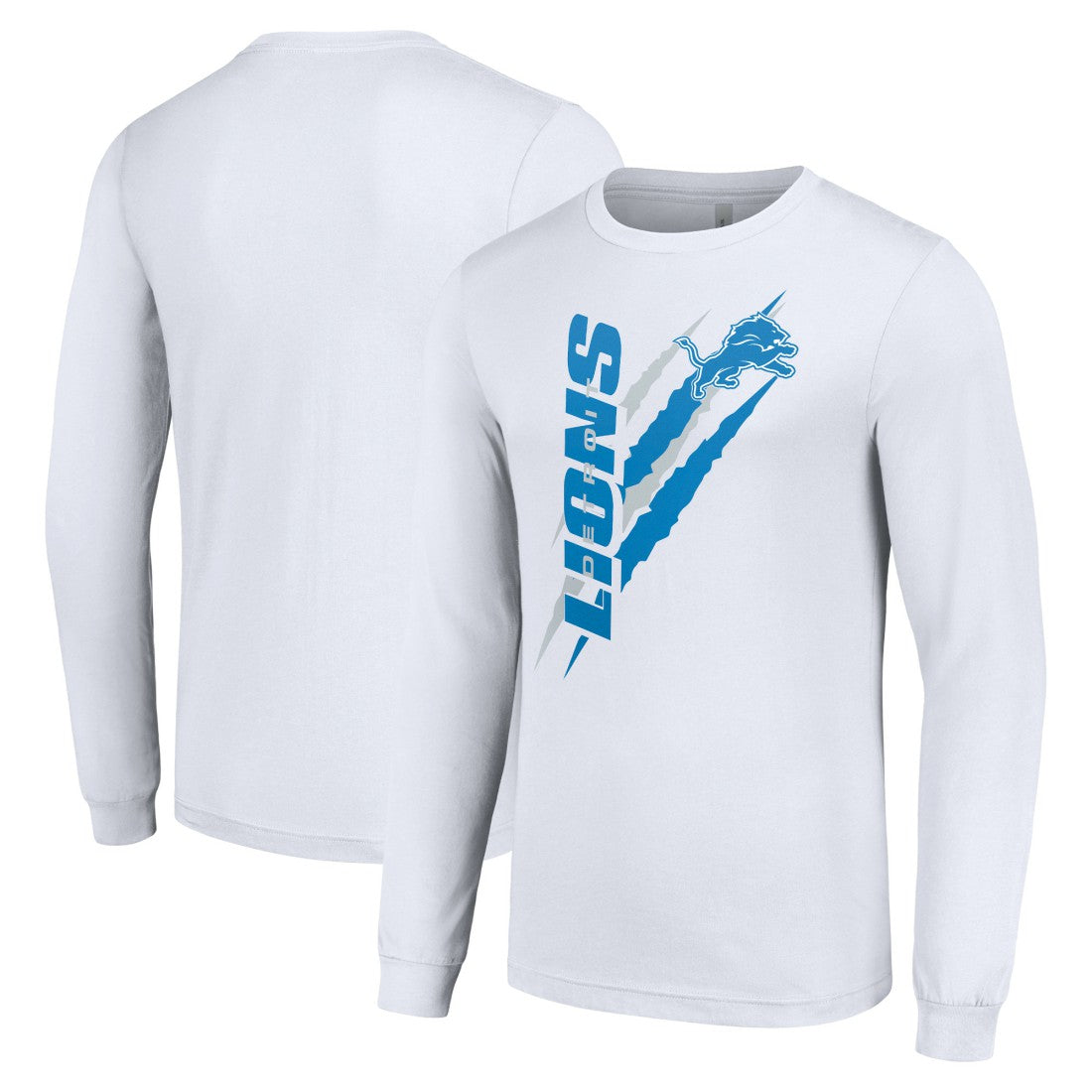 Detroit Lions Starter Color Scratch Long Sleeve T-Shirt White