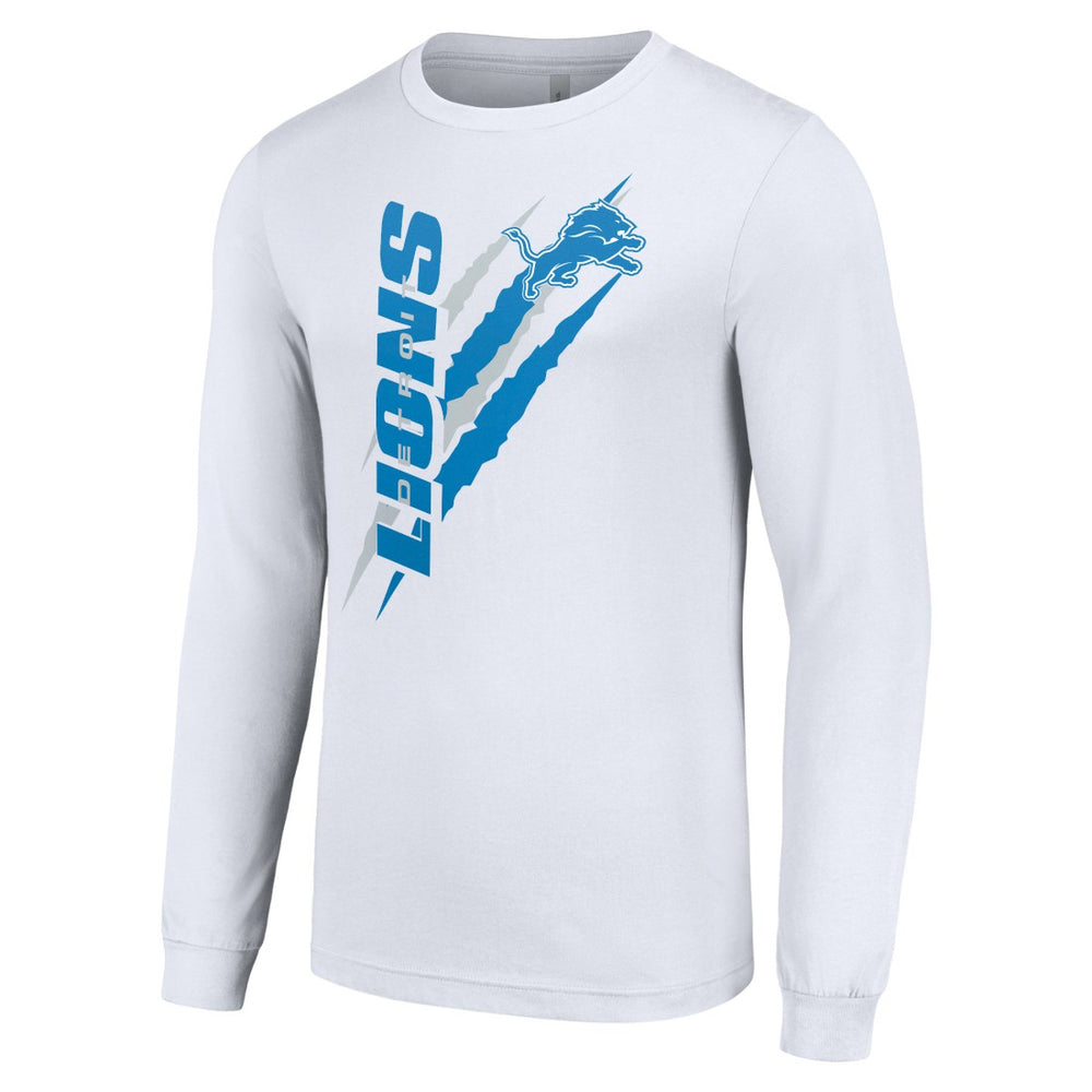 Detroit Lions Starter Color Scratch Long Sleeve T-Shirt White