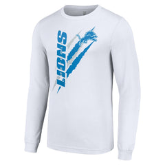 Detroit Lions Starter Color Scratch Long Sleeve T-Shirt White