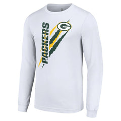 Green Bay Packers Starter Color Scratch Long Sleeve T-Shirt White