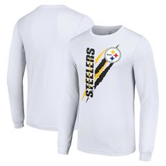 Pittsburgh Steelers Starter Color Scratch Long Sleeve T-Shirt White