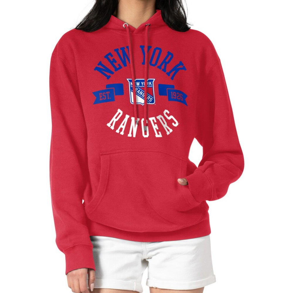 New York Rangers G-III 4Her by Carl Banks Women's City Graphic Fleece Pullover Hoodie - Red - NHL 200592881