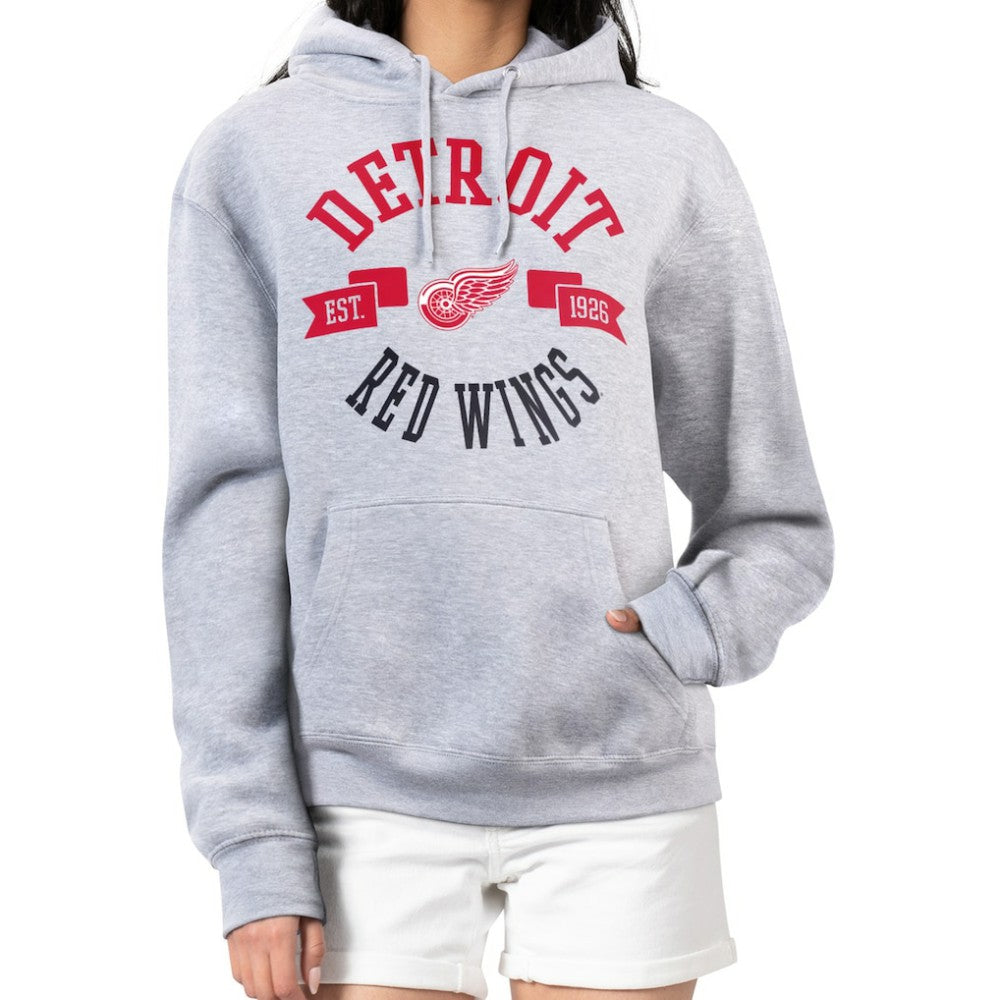 Detroit Red Wings G-III 4Her by Carl Banks Women's City Graphic Fleece Pullover Hoodie - Heather Gray - NHL 200592906