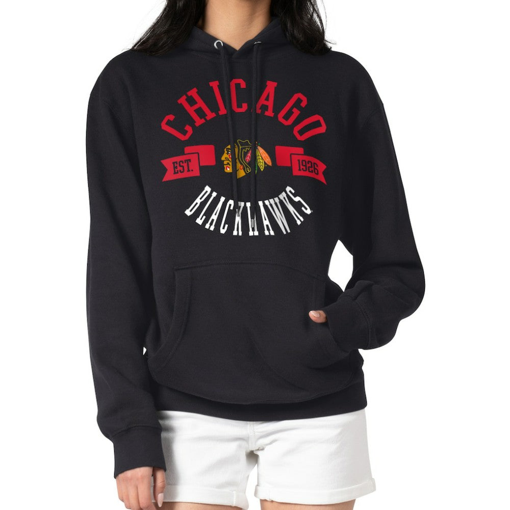 Chicago Blackhawks G-III 4Her by Carl Banks Women's City Graphic Fleece Pullover Hoodie - Black - NHL 200592908