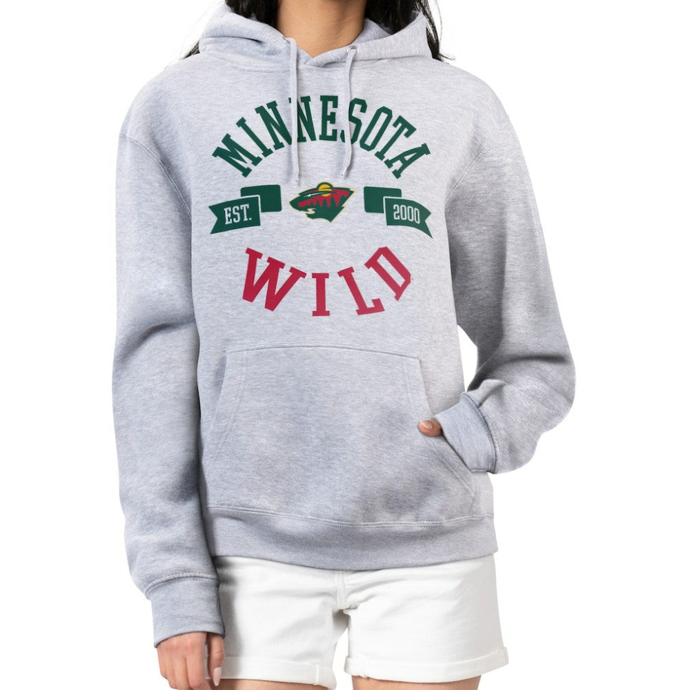 Minnesota Wild G-III 4Her by Carl Banks Women's City Graphic Fleece Pullover Hoodie - Heather Gray - NHL 200592913